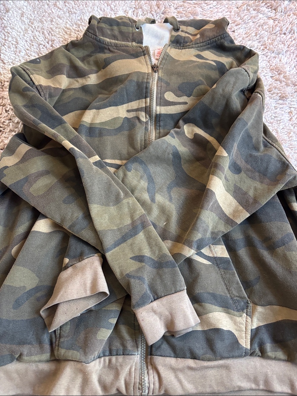Camo Zip-Up Sweater Vest - Olive Green
